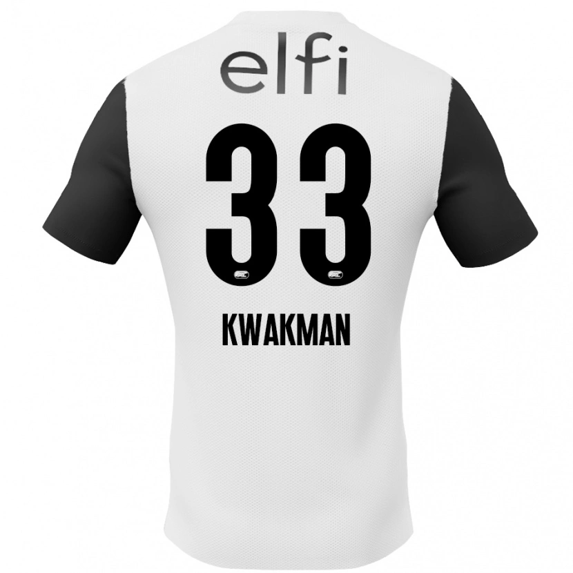 Danxen Uomo Maglia Dave Kwakman #33 Bianco Nero Kit Gara Away 2024/25 Maglietta
