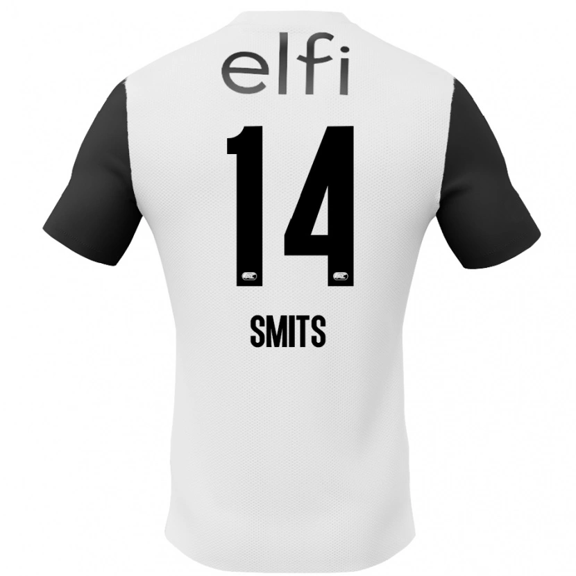 Danxen Uomo Maglia Anthony Smits #14 Bianco Nero Kit Gara Away 2024/25 Maglietta