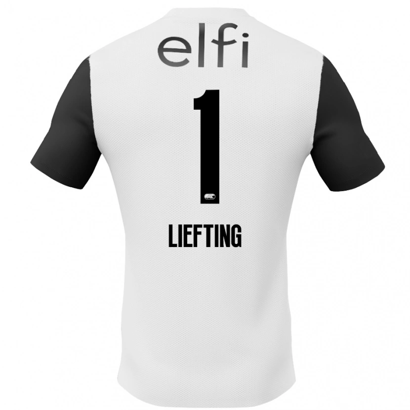 Danxen Uomo Maglia Femke Liefting #1 Bianco Nero Kit Gara Away 2024/25 Maglietta
