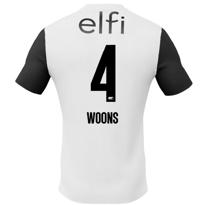 Danxen Uomo Maglia Karlijn Woons #4 Bianco Nero Kit Gara Away 2024/25 Maglietta