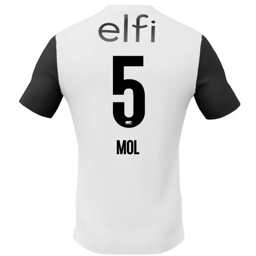 Danxen Uomo Maglia Camie Mol #5 Bianco Nero Kit Gara Away 2024/25 Maglietta