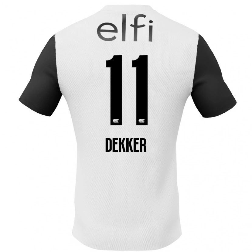Danxen Uomo Maglia Isabella Dekker #11 Bianco Nero Kit Gara Away 2024/25 Maglietta