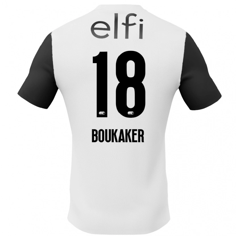 Danxen Uomo Maglia Romaissa Boukaker #18 Bianco Nero Kit Gara Away 2024/25 Maglietta