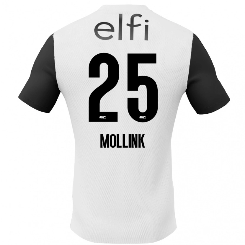 Danxen Uomo Maglia Yaël Mollink #25 Bianco Nero Kit Gara Away 2024/25 Maglietta