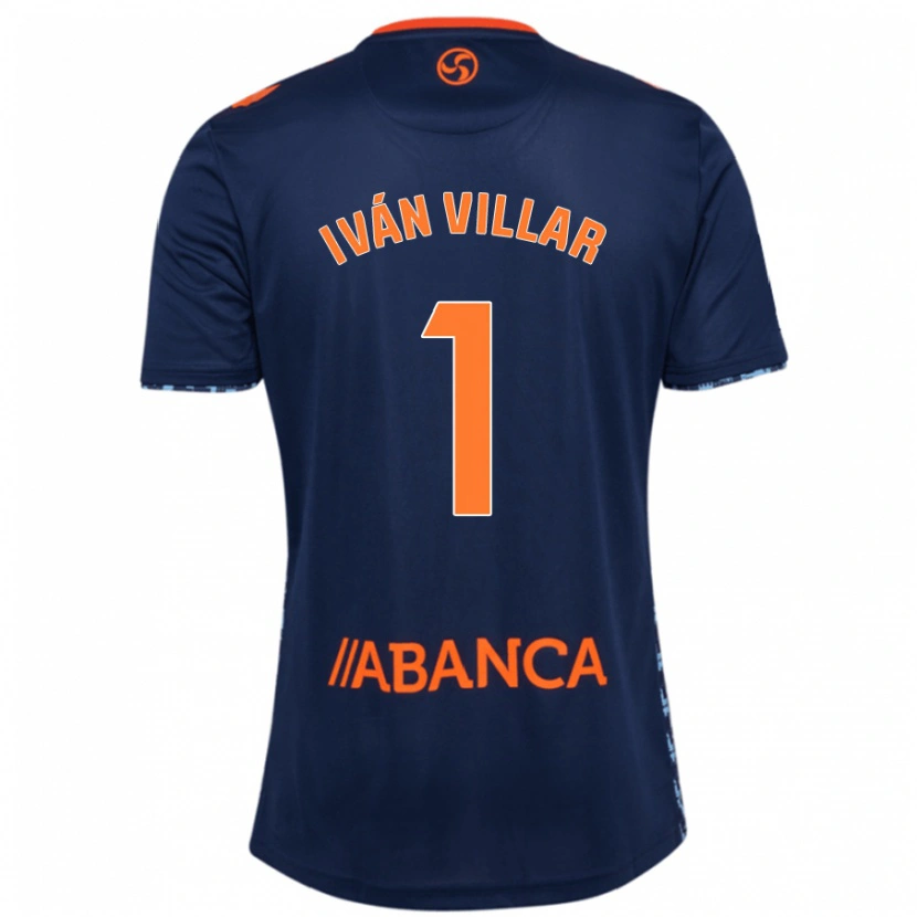 Danxen Uomo Maglia Iván Villar #1 Blu Navy Kit Gara Away 2024/25 Maglietta