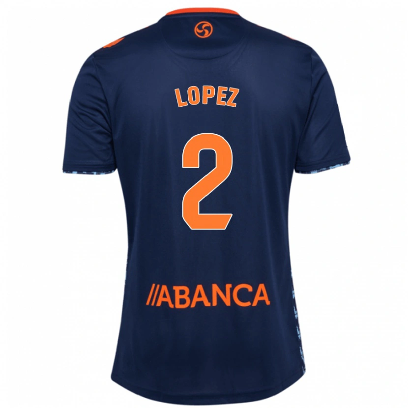 Danxen Uomo Maglia Iván López #2 Blu Navy Kit Gara Away 2024/25 Maglietta