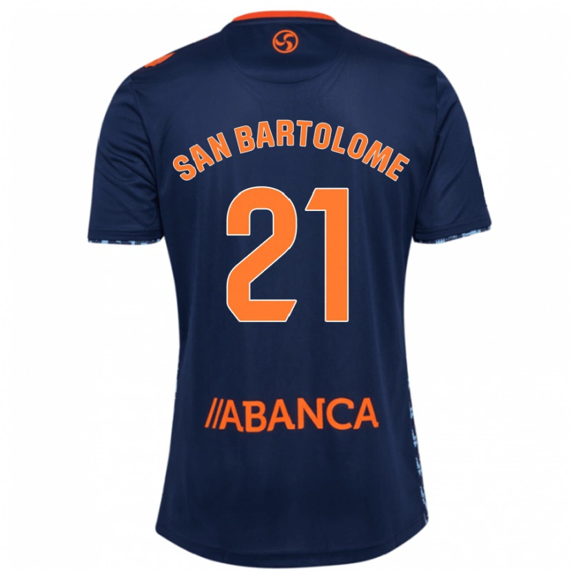 Danxen Uomo Maglia Víctor San Bartolomé #21 Blu Navy Kit Gara Away 2024/25 Maglietta