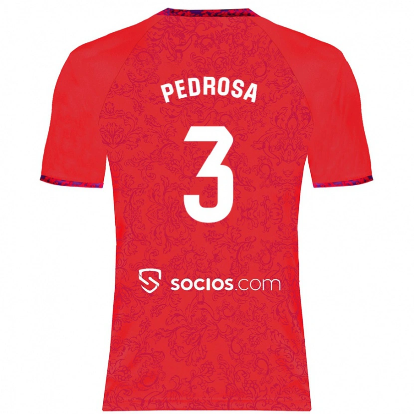 Danxen Uomo Maglia Adrià Pedrosa #3 Rosso Kit Gara Away 2024/25 Maglietta