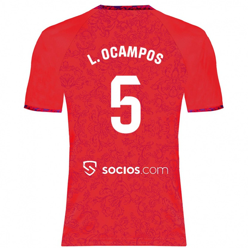 Danxen Uomo Maglia Lucas Ocampos #5 Rosso Kit Gara Away 2024/25 Maglietta