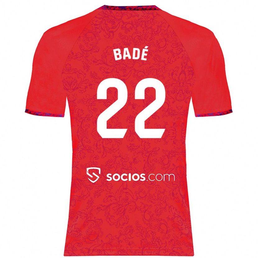 Danxen Uomo Maglia Loïc Badé #22 Rosso Kit Gara Away 2024/25 Maglietta