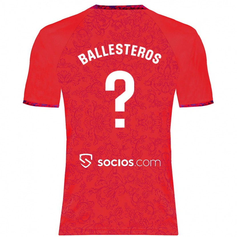 Danxen Uomo Maglia Gonzalo Ballesteros #0 Rosso Kit Gara Away 2024/25 Maglietta