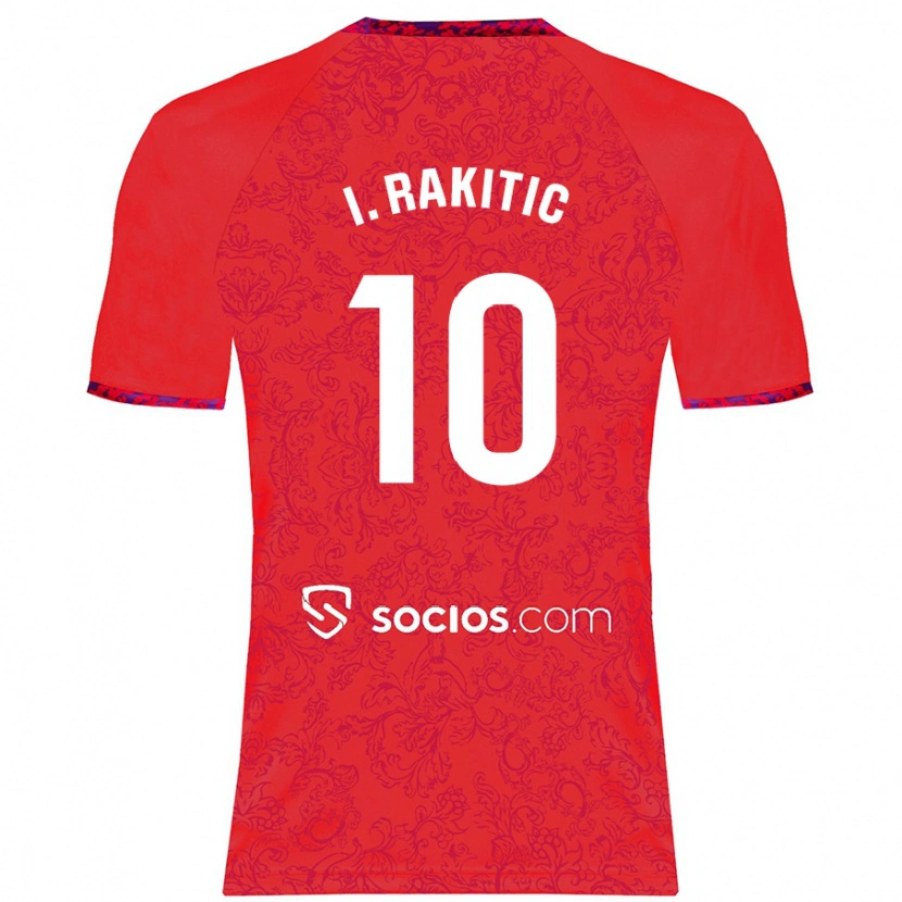 Danxen Uomo Maglia Ivan Rakitic #10 Rosso Kit Gara Away 2024/25 Maglietta