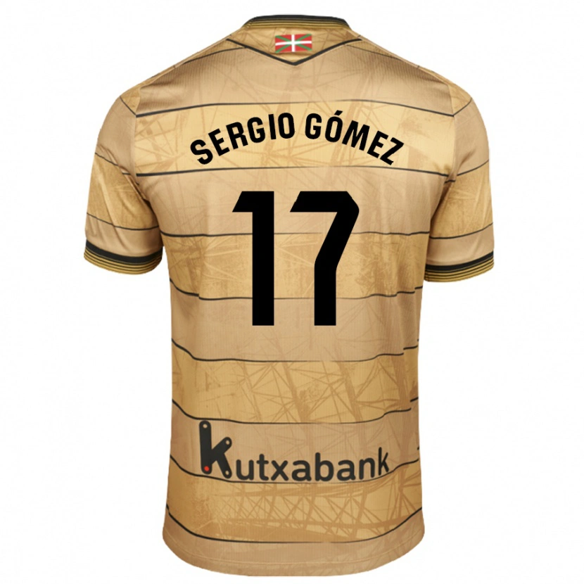 Danxen Uomo Maglia Sergio Gómez #17 Marrone Kit Gara Away 2024/25 Maglietta
