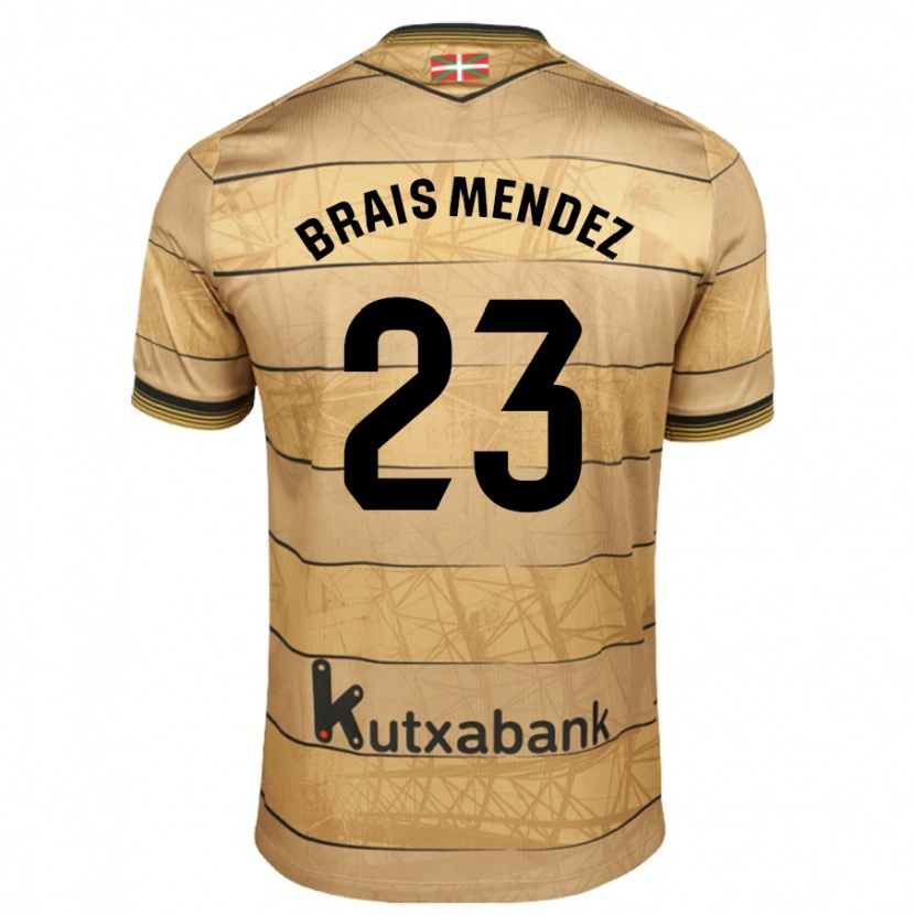 Danxen Uomo Maglia Brais Méndez #23 Marrone Kit Gara Away 2024/25 Maglietta