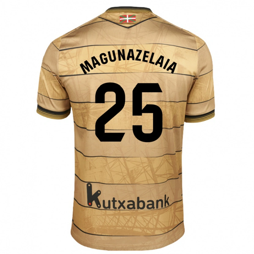 Danxen Uomo Maglia Jon Magunazelaia #25 Marrone Kit Gara Away 2024/25 Maglietta