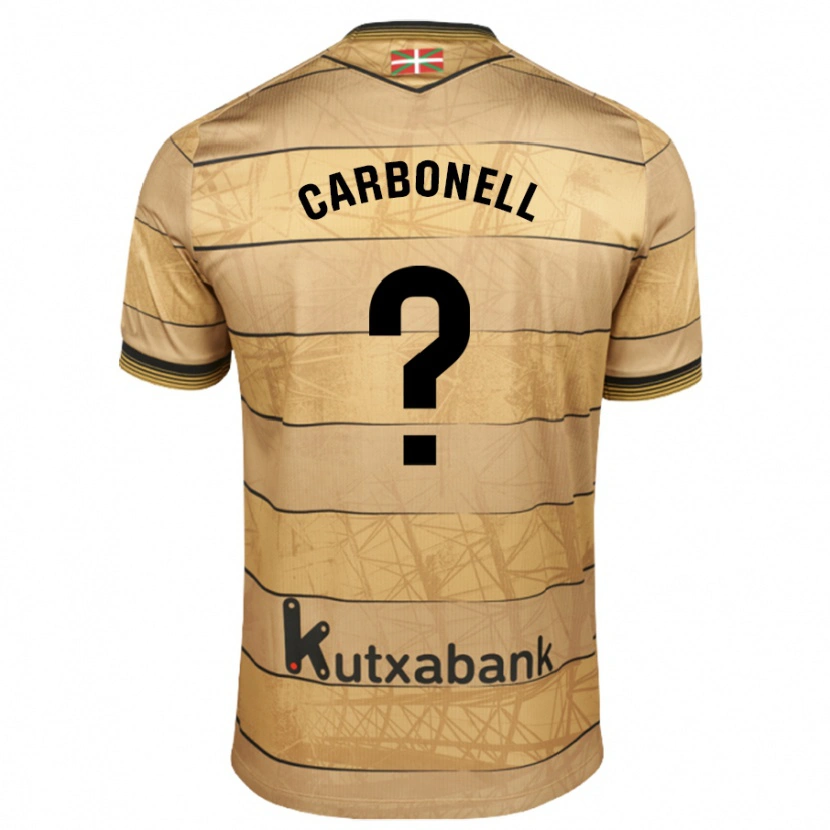 Danxen Uomo Maglia Tomy Carbonell #0 Marrone Kit Gara Away 2024/25 Maglietta
