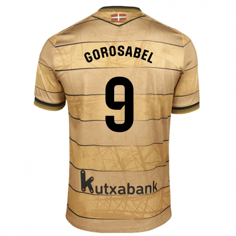 Danxen Uomo Maglia Jakes Gorosabel #9 Marrone Kit Gara Away 2024/25 Maglietta