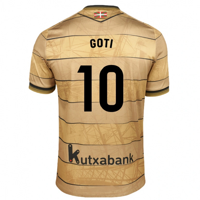 Danxen Uomo Maglia Mikel Goti #10 Marrone Kit Gara Away 2024/25 Maglietta