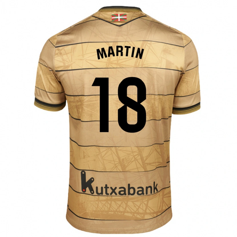 Danxen Uomo Maglia Hugo Martín #18 Marrone Kit Gara Away 2024/25 Maglietta