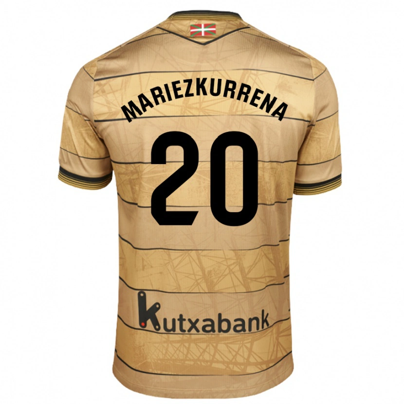 Danxen Uomo Maglia Arkaitz Mariezkurrena #20 Marrone Kit Gara Away 2024/25 Maglietta