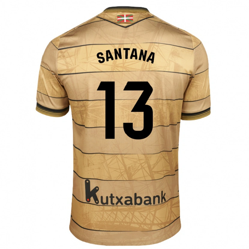 Danxen Uomo Maglia Olatz Santana #13 Marrone Kit Gara Away 2024/25 Maglietta