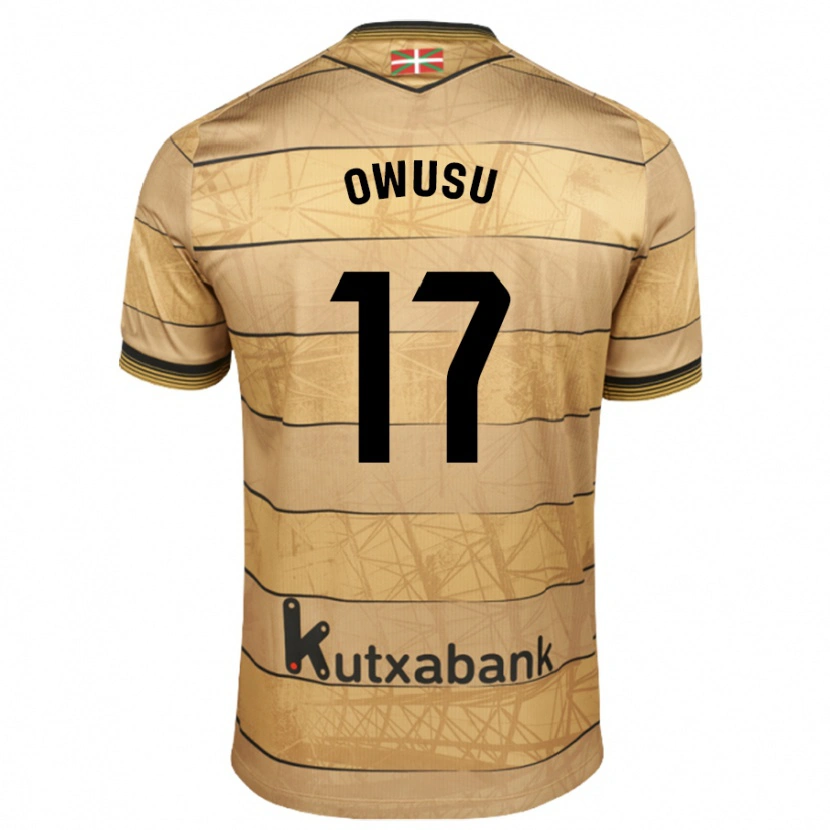 Danxen Uomo Maglia Jacqueline Owusu #17 Marrone Kit Gara Away 2024/25 Maglietta