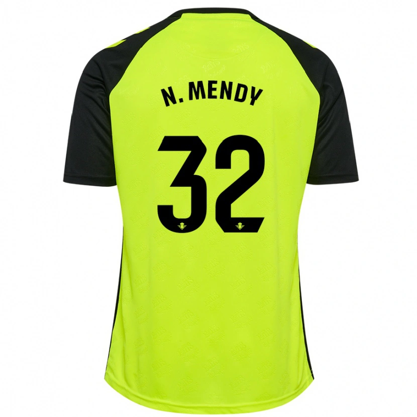 Danxen Uomo Maglia Nobel Mendy #32 Giallo Fluorescente Nero Kit Gara Away 2024/25 Maglietta
