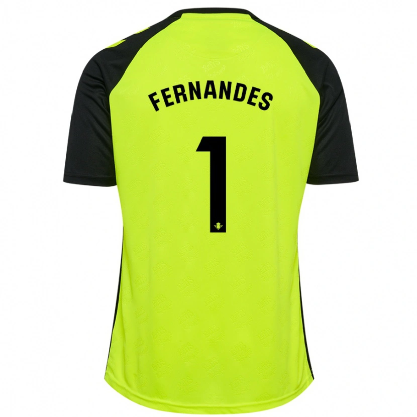 Danxen Uomo Maglia Guilherme Fernandes #1 Giallo Fluorescente Nero Kit Gara Away 2024/25 Maglietta