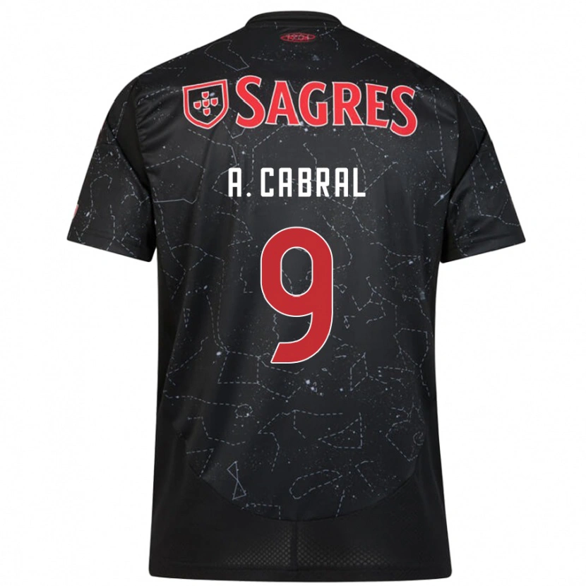 Danxen Uomo Maglia Arthur Cabral #9 Nero Rosso Kit Gara Away 2024/25 Maglietta