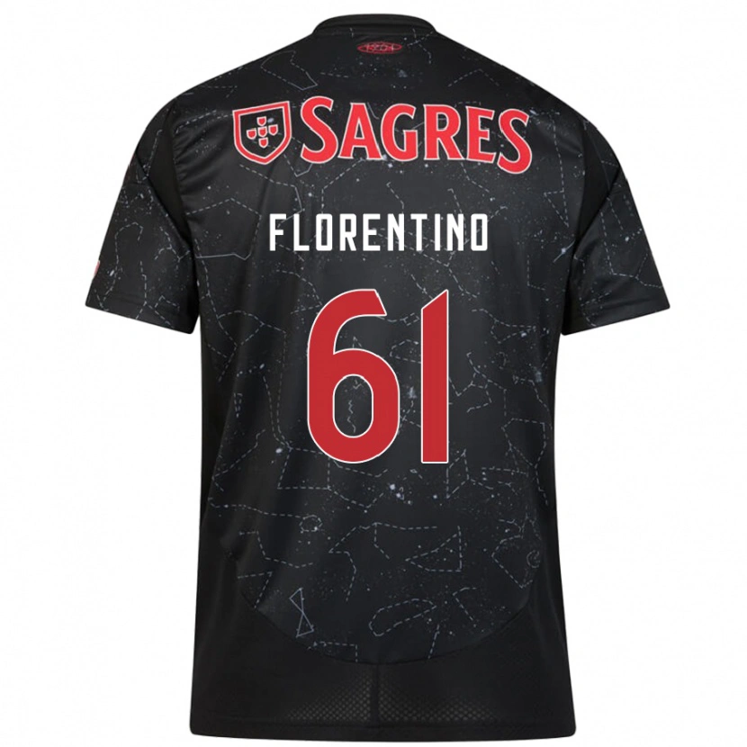 Danxen Uomo Maglia Florentino #61 Nero Rosso Kit Gara Away 2024/25 Maglietta