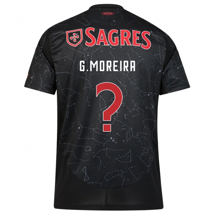 Danxen Uomo Maglia Gonçalo Moreira #0 Nero Rosso Kit Gara Away 2024/25 Maglietta