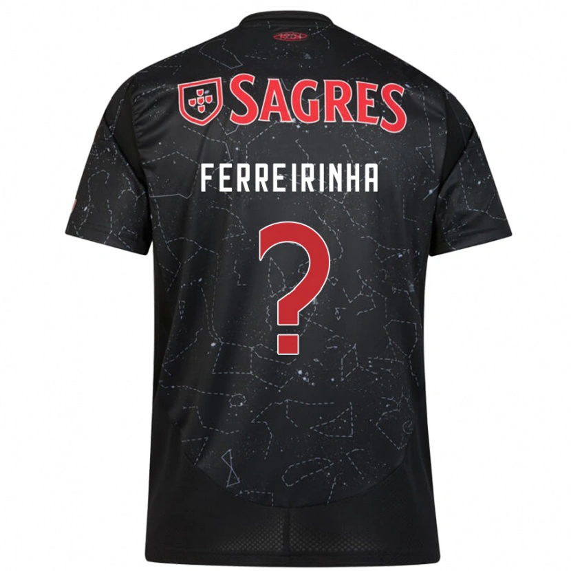 Danxen Uomo Maglia Afonso Ferreirinha #0 Nero Rosso Kit Gara Away 2024/25 Maglietta