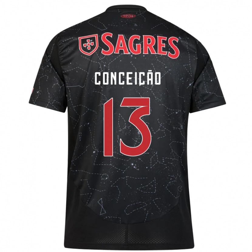 Danxen Uomo Maglia João Conceição #13 Nero Rosso Kit Gara Away 2024/25 Maglietta