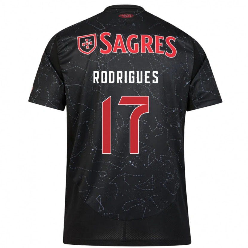Danxen Uomo Maglia Tiago Rodrigues #17 Nero Rosso Kit Gara Away 2024/25 Maglietta