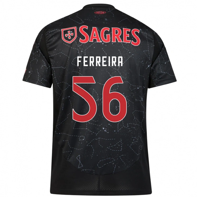 Danxen Uomo Maglia Martim Ferreira #56 Nero Rosso Kit Gara Away 2024/25 Maglietta