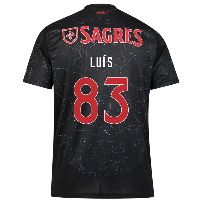 Danxen Uomo Maglia Rafael Luís #83 Nero Rosso Kit Gara Away 2024/25 Maglietta