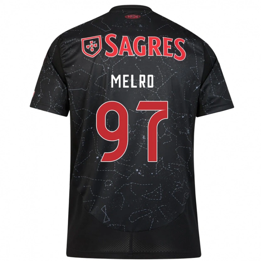 Danxen Uomo Maglia José Melro #97 Nero Rosso Kit Gara Away 2024/25 Maglietta