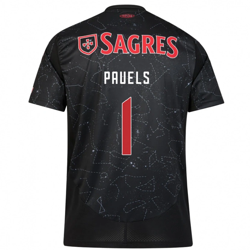Danxen Uomo Maglia Lena Pauels #1 Nero Rosso Kit Gara Away 2024/25 Maglietta