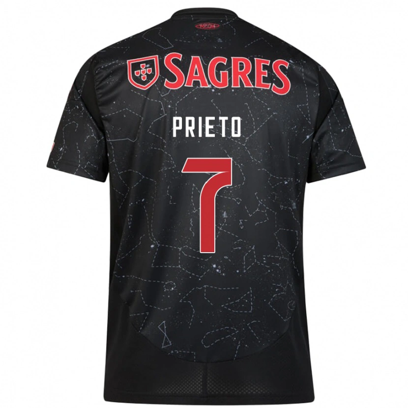 Danxen Uomo Maglia Cristina Martín-Prieto #7 Nero Rosso Kit Gara Away 2024/25 Maglietta