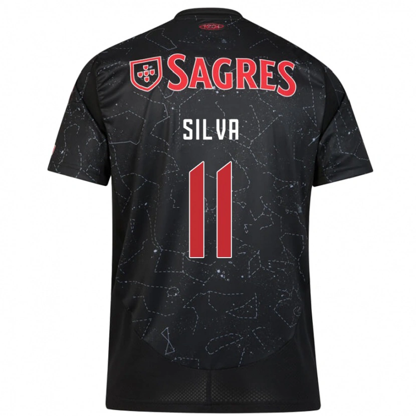 Danxen Uomo Maglia Jéssica Silva #11 Nero Rosso Kit Gara Away 2024/25 Maglietta