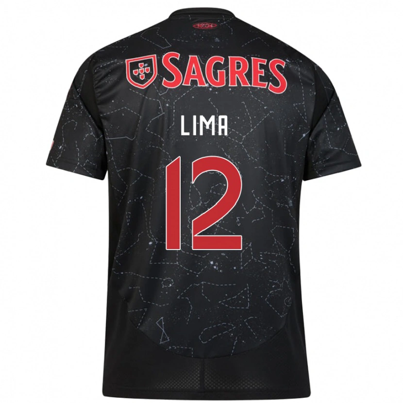 Danxen Uomo Maglia Thaís Lima #12 Nero Rosso Kit Gara Away 2024/25 Maglietta