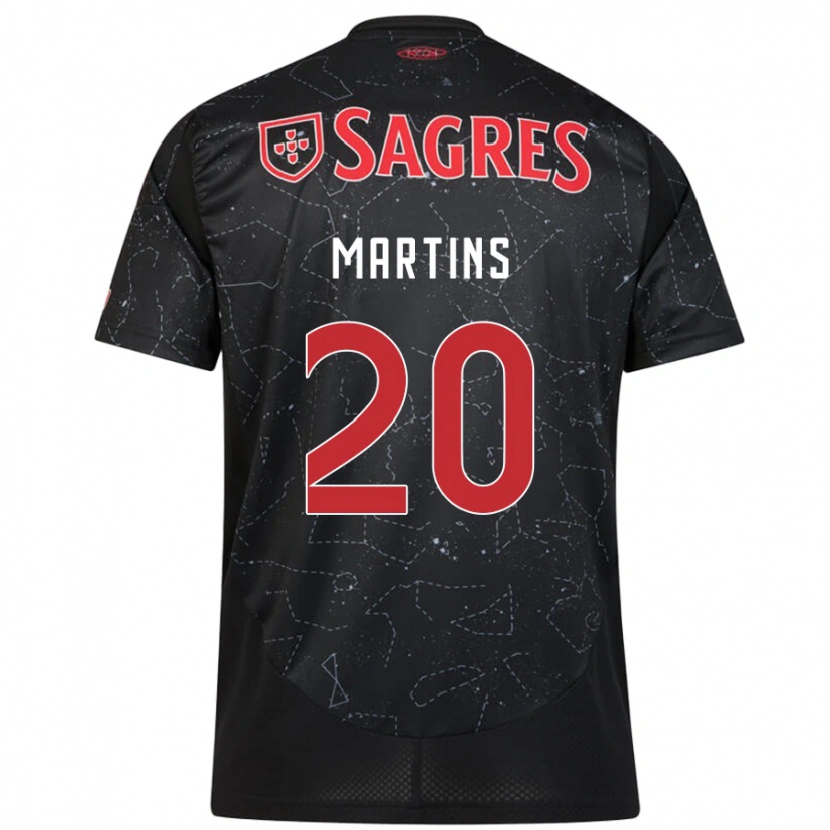 Danxen Uomo Maglia Lara Martins #20 Nero Rosso Kit Gara Away 2024/25 Maglietta