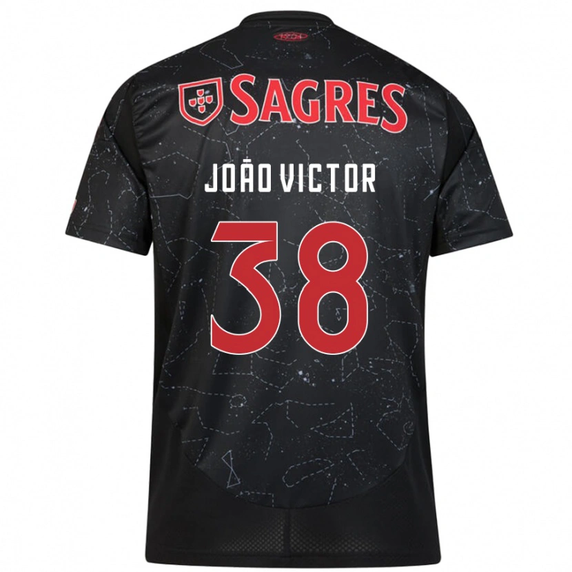 Danxen Uomo Maglia João Victor #38 Nero Rosso Kit Gara Away 2024/25 Maglietta
