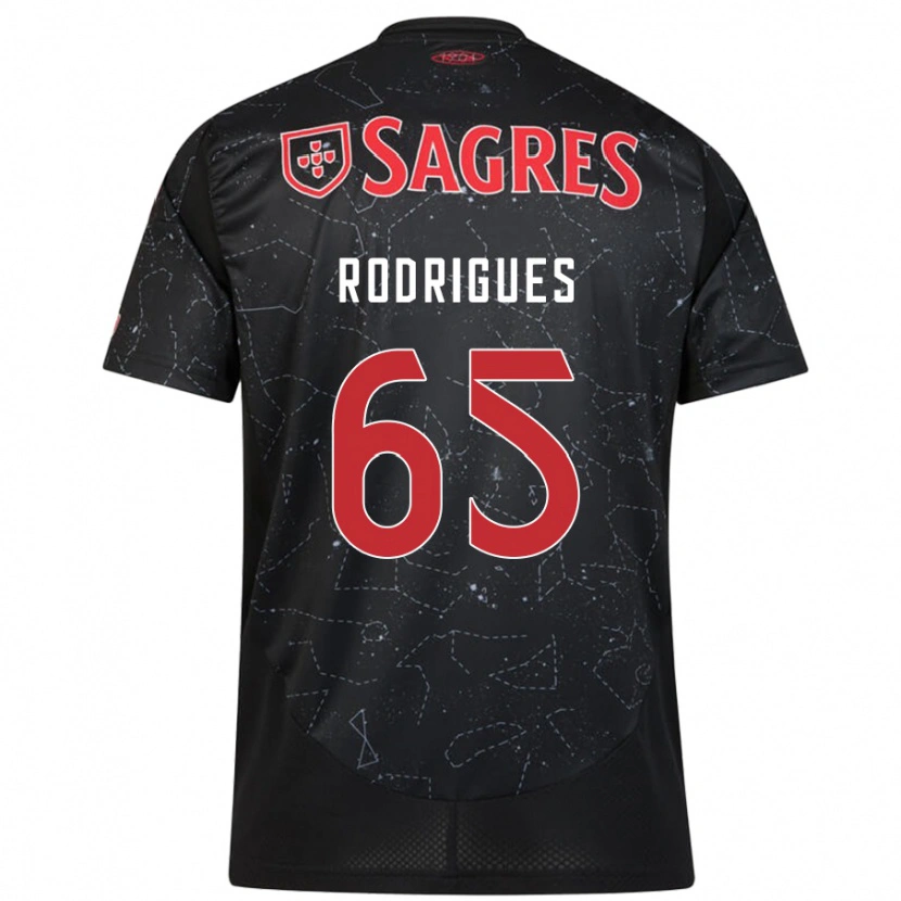 Danxen Uomo Maglia Rafael Rodrigues #65 Nero Rosso Kit Gara Away 2024/25 Maglietta