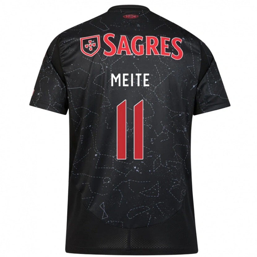 Danxen Uomo Maglia Soualiho Meite #11 Nero Rosso Kit Gara Away 2024/25 Maglietta