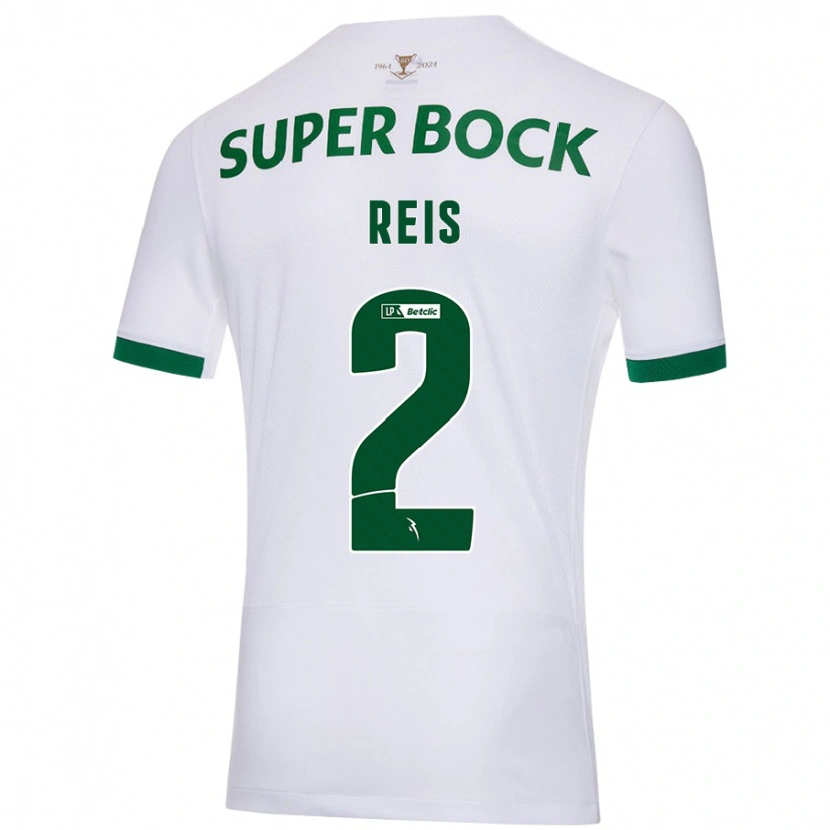 Danxen Uomo Maglia Matheus Reis #2 Bianco Verde Kit Gara Away 2024/25 Maglietta