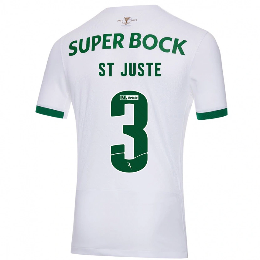 Danxen Uomo Maglia Jerry St. Juste #3 Bianco Verde Kit Gara Away 2024/25 Maglietta