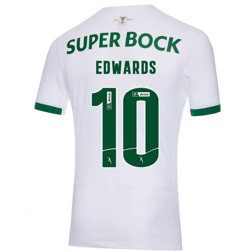 Danxen Uomo Maglia Marcus Edwards #10 Bianco Verde Kit Gara Away 2024/25 Maglietta