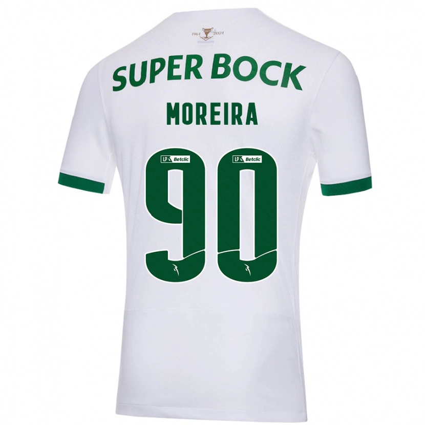 Danxen Uomo Maglia Afonso Moreira #90 Bianco Verde Kit Gara Away 2024/25 Maglietta