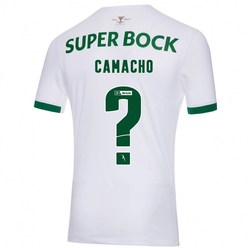 Danxen Uomo Maglia Rafael Camacho #0 Bianco Verde Kit Gara Away 2024/25 Maglietta